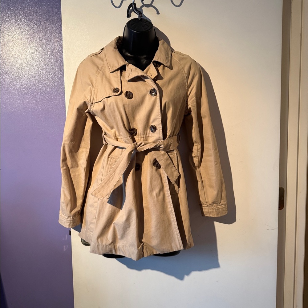 GAP Kids Beige Double-Breasted Trench Coat Size XL